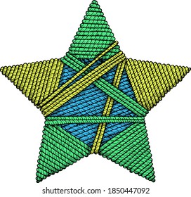 De punto estrella. Ilustración vectorial, trabajo de tinta.