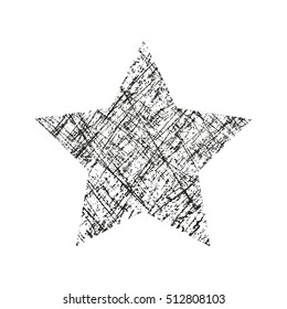 Star with knitted or weaving fabric texture. Isolated vector illustration in grunge star for your icons and logo.