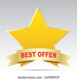 Star label - best offer. Vector
