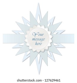 Star label. Greeting card. Promotional sticker.