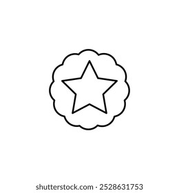 Diseño de Vector de icono de contorno de etiqueta de estrella Bueno para el Web o el App móvil