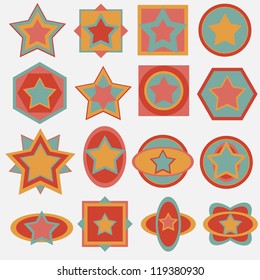 Star label retro background