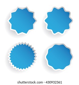 Star label vector set blue