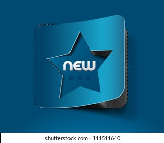 star labels sticker, vector