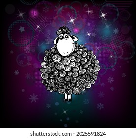Star lamb. Vector illustration . sweet dreams sheep vector illustration