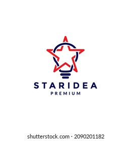 star with lamp bulb logo symbol icon vector graphic design illustration idea creative