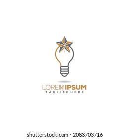 star lamp logo design vector