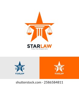 Star law logo design vector. Suitable for business, law office, and attorney