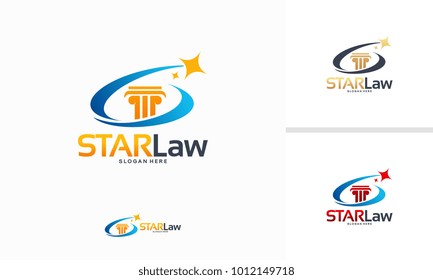 Star Law logo designs concept vector, Law  Shiny logo template