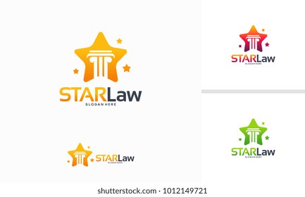 Star Law logo designs concept vector, Law  Shiny logo template