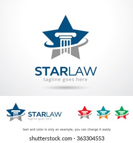 Star Law Logo Template Design Vector