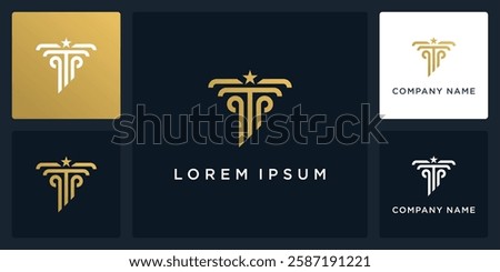 Star lawyer logo design template