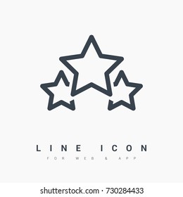 Star, Leader, Winner, Boss, Rank, Medal, Sport, Competition, Sky, Astrology, Military, Troops Line Vector Icon