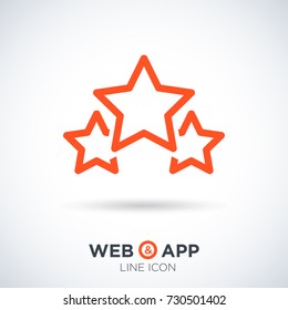 Star, Leader, Winner, Boss, Rank, Medal, Sport, Competition, Sky, Astrology, Military, Troops Line Vector Icon