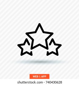 Star, Leader, Winner, Boss, Rank, Medal, Sport, Competition, Sky, Astrology, Military, Troops Line Vector Icon