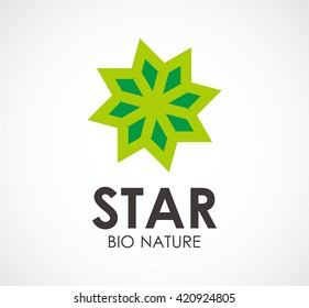 Star leaf of bio nature abstract vector and logo design.