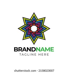 Star and leaf combination logo icon. Star logo icon and logo template.