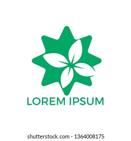 Star leaf logo design. Eco Natural Organic Logotype concept icon.