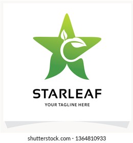 Star Leaf Logo Design Template Inspiration