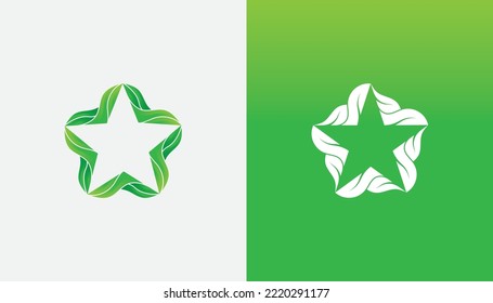 Diseño de elementos de símbolo de símbolo de símbolo de concepto de conjunto de logotipos de hoja de estrella Herbal, Cosméticos, Productos Naturales, Ecología, Salud, Logotipo Spa. Plantilla de ilustración de vector