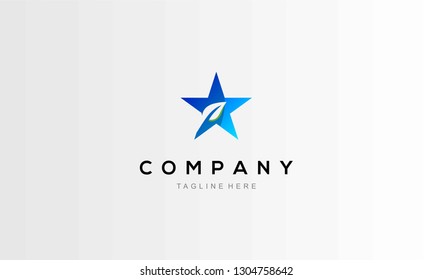 Star Leaf Nature Abstract Creative Modern Business Technology Logo