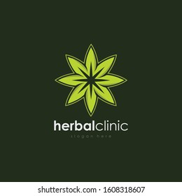 Star leaf ornament floral logo template