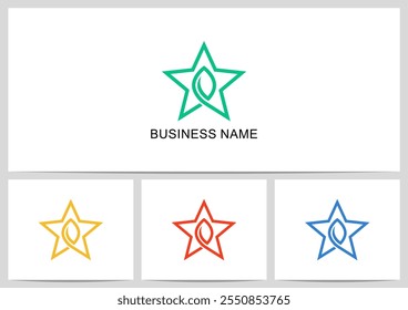 Star Leaf Outine Logo Design