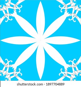 combinación de forma de hoja de estrella en fondo cielo azul y patrón de tribu