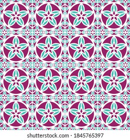 Star and leaf themed motif background. Vector