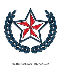 star with leafs wreath crown icon