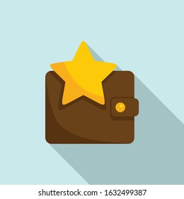 Star leather wallet icon. Flat illustration of star leather wallet vector icon for web design