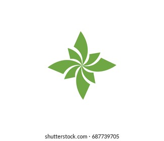 Star leaves green nature logo and symbol