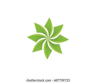 Star leaves green nature logo and symbol