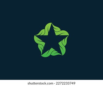 Star Leaves Logo Concept icon sign symbol Element Design. Floral, Ecology, Herbal, Spa, Beauty salon, Boutique, Natural Products, Organic Logotype. Vector illustration template