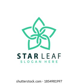 Star Leaves logo Design vector illustration