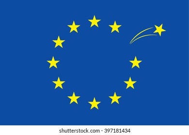 Star leaving the EU flag