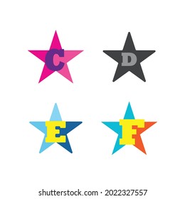 star letter alphabet logo vector illustration