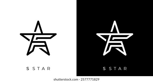 Star letter f logo design vector