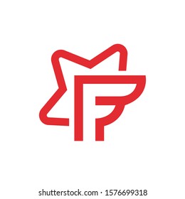 Star letter F vector logo design.	
