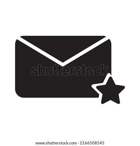 star letter icon illustration, envelope, priority. vector design that is very suitable for use in websites, apps.
