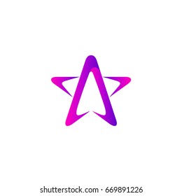 Star Letter A Initial Logo Template