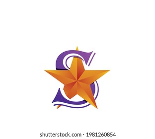 star letter s icon logo design template
