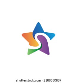 Star and letter s logo design