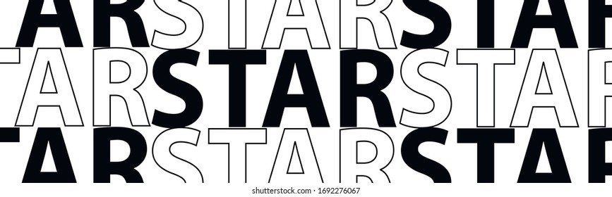 star lettering. The illustration is isolated on a white background. Can be used for banners and web design.