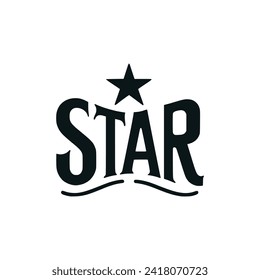 diseño de la plantilla de ilustración de vector con letras de estrellas