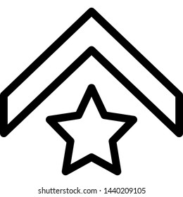 Star level officer with single stripe insignia