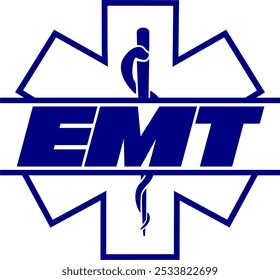 Star of Life Ambulance Medical Logo, Medical symbol of the Emergency, Star of Life EMT icon. Drugs Pharmacy sign,  stock illustration
#EMT 02