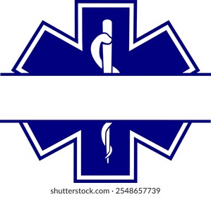 Logotipo médico de la ambulancia de la estrella de la vida, símbolo médico de la emergencia, icono EMT de la estrella de la vida. Fármacos Muestra de farmacia, ilustración de stock
#6