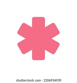 Star of life flat color ui icon. Ambulance symbol. Emblem of medical services. Healthcare. Simple filled element for mobile app. Colorful solid pictogram. Vector isolated RGB illustration