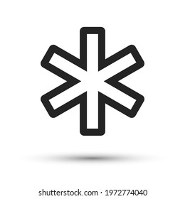 The Star of Life icon vector element for trendy design. Simple pictogram for mobile concept and web apps. Isolated vector line symbol of Emergency Medical Services.